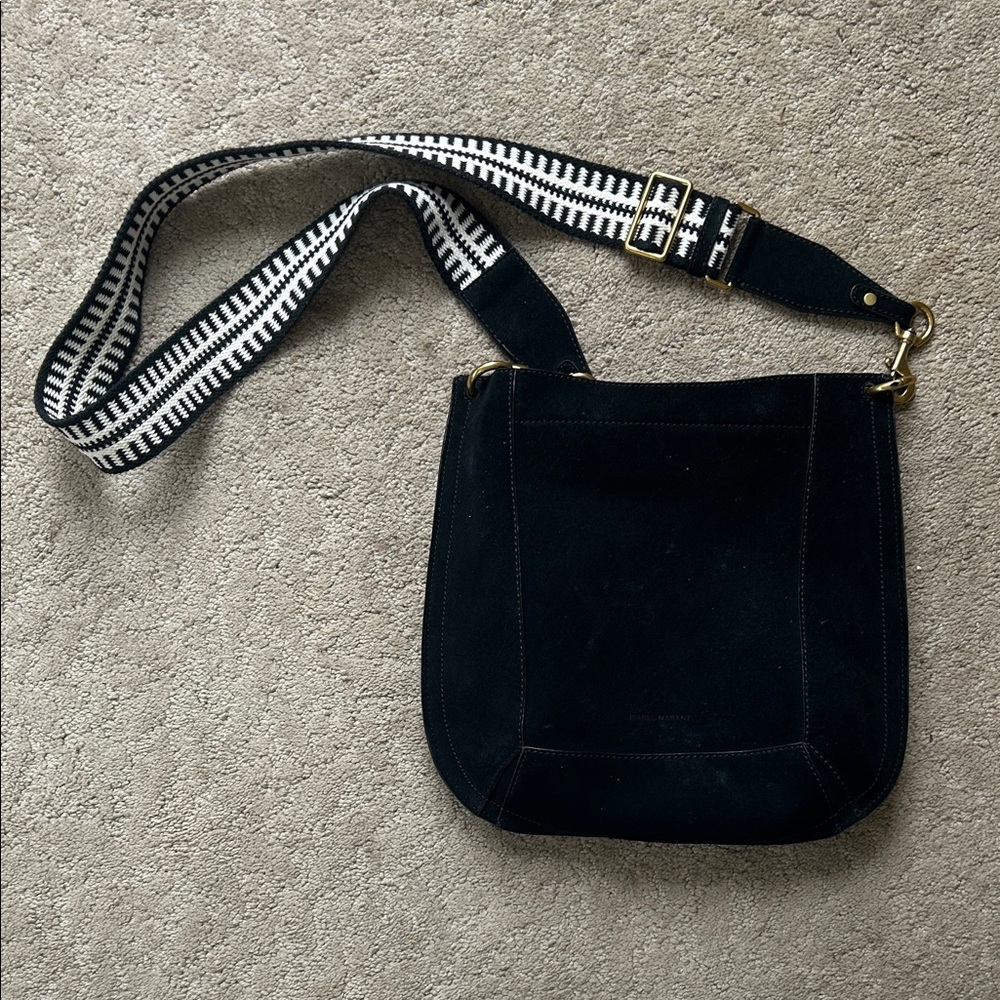 Isabel Marant Black Crossbody Bag with Monochrome Strap